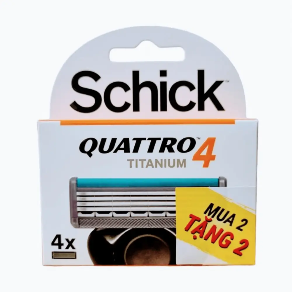 Lưỡi Dao Cạo Dành Cho Nam, Quattro Titanium 4, Blade Cartridge Refills, 4 Blades, 4 Cái - SCHICK