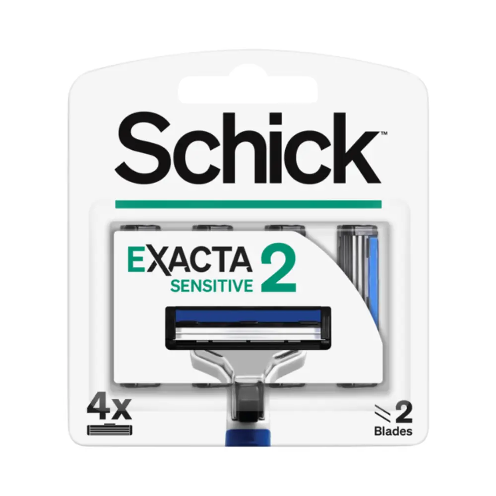 Lưỡi Dao Cạo Dành Cho Nam, Exacta Sensitive 2, Blade Cartridge Refills, 2 Blades, 4 Cái - SCHICK
