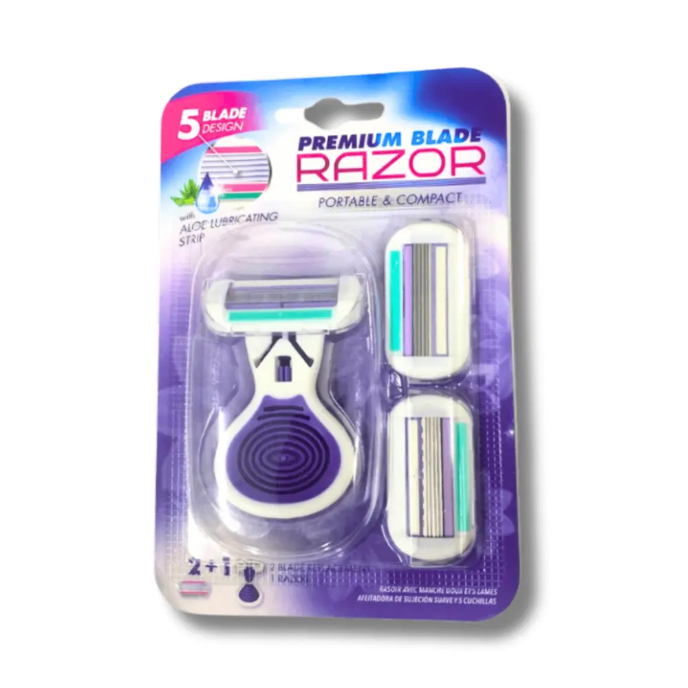 Dao Cạo Dành Cho Nữ, Premium Blade Razor with Soft Grip, 5 Blades, 3 Cái - UNCLE BILLS