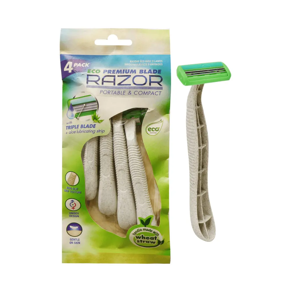 Dao Cạo Thân Thiện Môi Trường, Eco Premium Blade Razor with Triple Blades, 4 Cái - UNCLE BILLS
