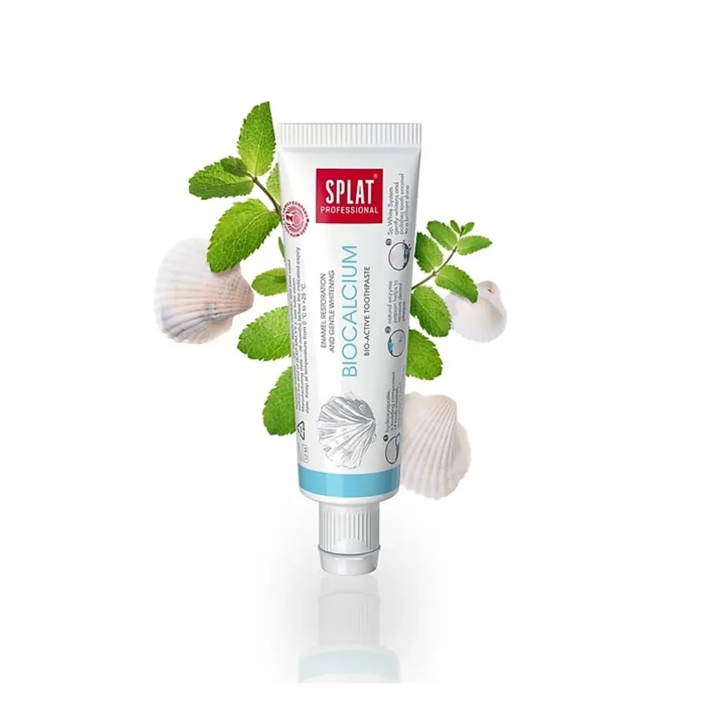 Kem Đánh Răng Thảo Mộc Phục Hồi Men & Trắng Răng, Biocalcium, Bio-Active Toothpaste, Travel Size (20ml) - SPLAT