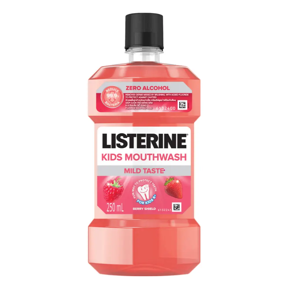 Nước Súc Miệng Trẻ Em, Kids Mouthwash, Berry Shield Mild Taste, Zero Alcohol (250ml) - LISTERINE