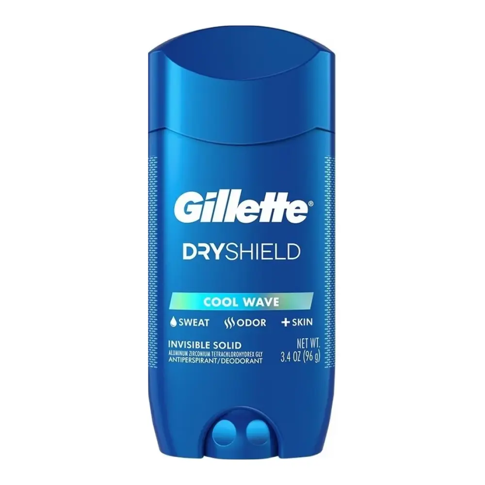 Lăn Khử Mùi Cho Nam Giới, Dry Shield, Invisible Solid Deodorant, Cool Wave, 3.4 oz (96g) - GILLETTE