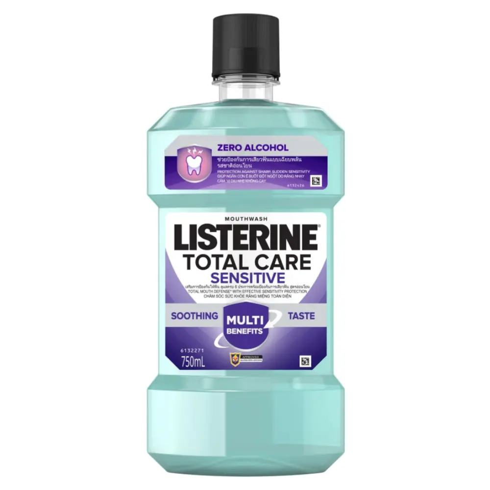 Nước Súc Miệng Cho Răng Nhạy Cảm, Mouthwash, Total Care Sensitive, Zero Alcohol (750ml) - LISTERINE
