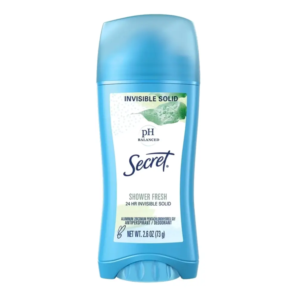Sáp Khử Mùi Hương Tươi Mát, 24 HR Invisible Solid Deodorant, Shower Fresh, 2.6 oz (73g) - SECRET