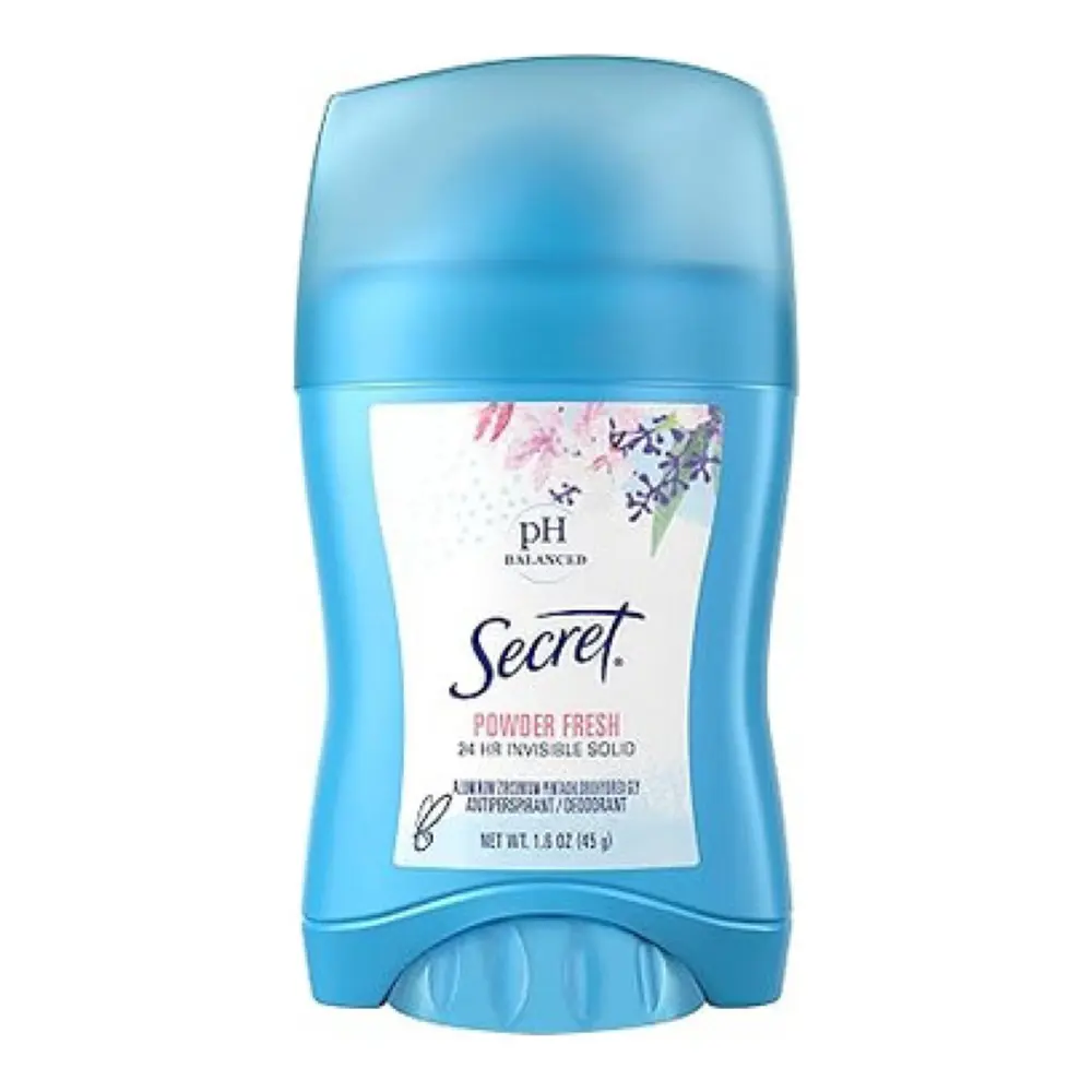 Sáp Khử Mùi Hương Phấn Thơm, 24 HR Invisible Solid Deodorant, Powder Fresh, 1.6 oz (45g) - SECRET