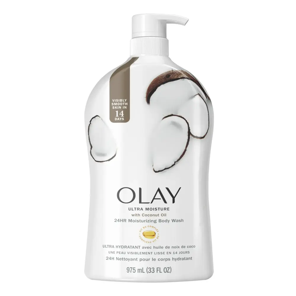Sữa Tắm Dưỡng Ẩm Tinh Dầu Dừa, 24H Moisturizing Body Wash, Ultra Moisture with Coconut Oil, 33 fl oz (975ml) - OLAY