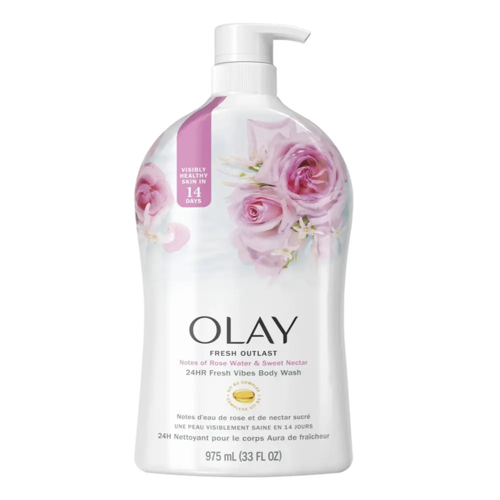 Sữa Tắm Mật Hoa Hồng, 24H Fresh Vibes Body Wash, Fresh Outlast Rose Water & Sweet Nectar, 33 fl oz (975ml) - OLAY