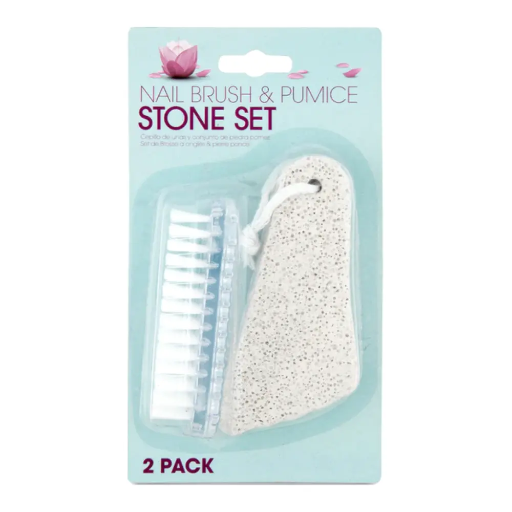 Đá Bọt & Bàn Chải Chà Bàn Chân, Foot Care, Nail Brush & Pumice Stone Set, 2 Cái - UNCLE BILLS