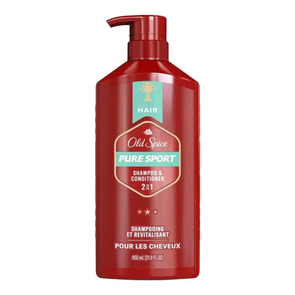 Dầu Gội & Xả Tái Tạo Tóc, 2 in 1 Shampoo & Conditioner, Pure Sport, 21.9 fl oz (650ml) - OLD SPICE