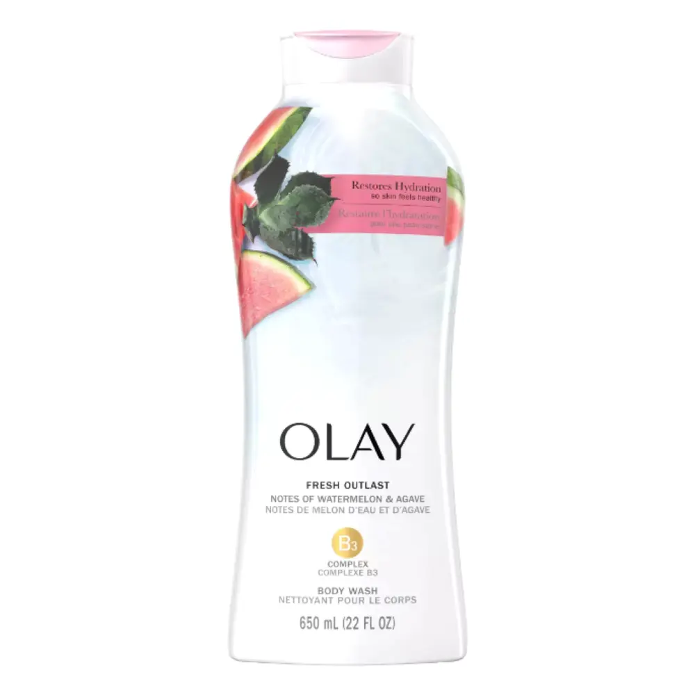 Sữa Tắm Dưỡng Ẩm Dưa Hấu & Mật Cây Thùa, Body Wash, Fresh Outlast Notes of Watermelon & Agave, 22 fl oz (650ml) - OLAY