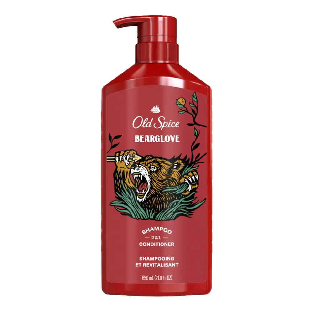 Dầu Gội & Xả Tái Tạo Tóc, 2 in 1 Shampoo & Conditioner, Bearglove, 21.9 fl oz (650ml) - OLD SPICE