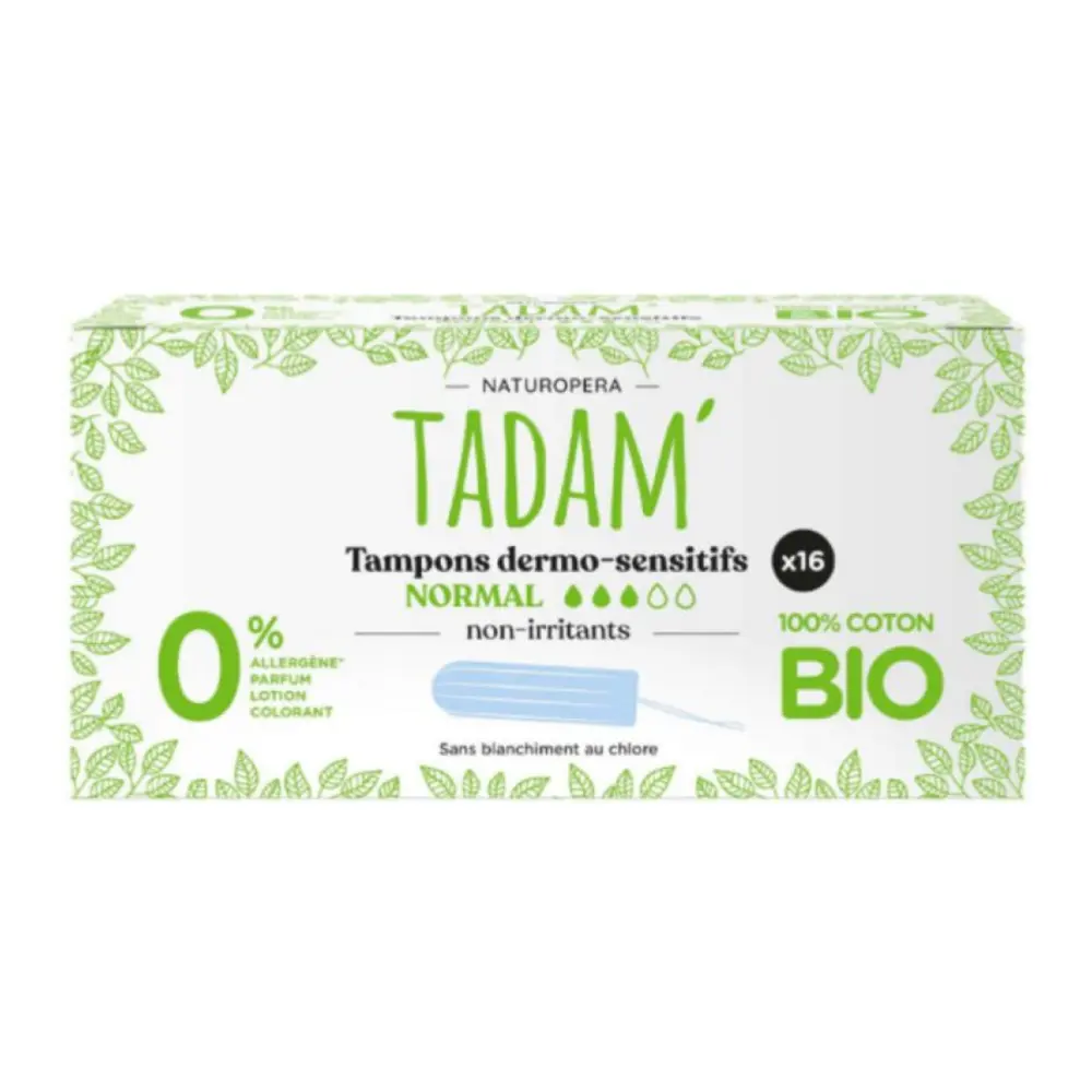 Tampon Hữu Cơ, Bio Tampons Dermo-Sensitifs, Normal, 16 Cái - TADAM'