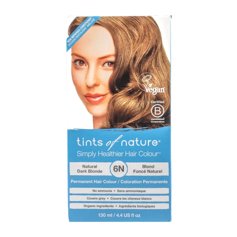 Thuốc Nhuộm Tóc Thiên Nhiên Màu Vàng Đậm, Simply Healthier Hair Colour, Natural Dark Blonde 6N, 4.4 fl oz (130ml) - TINTS OF NATURE