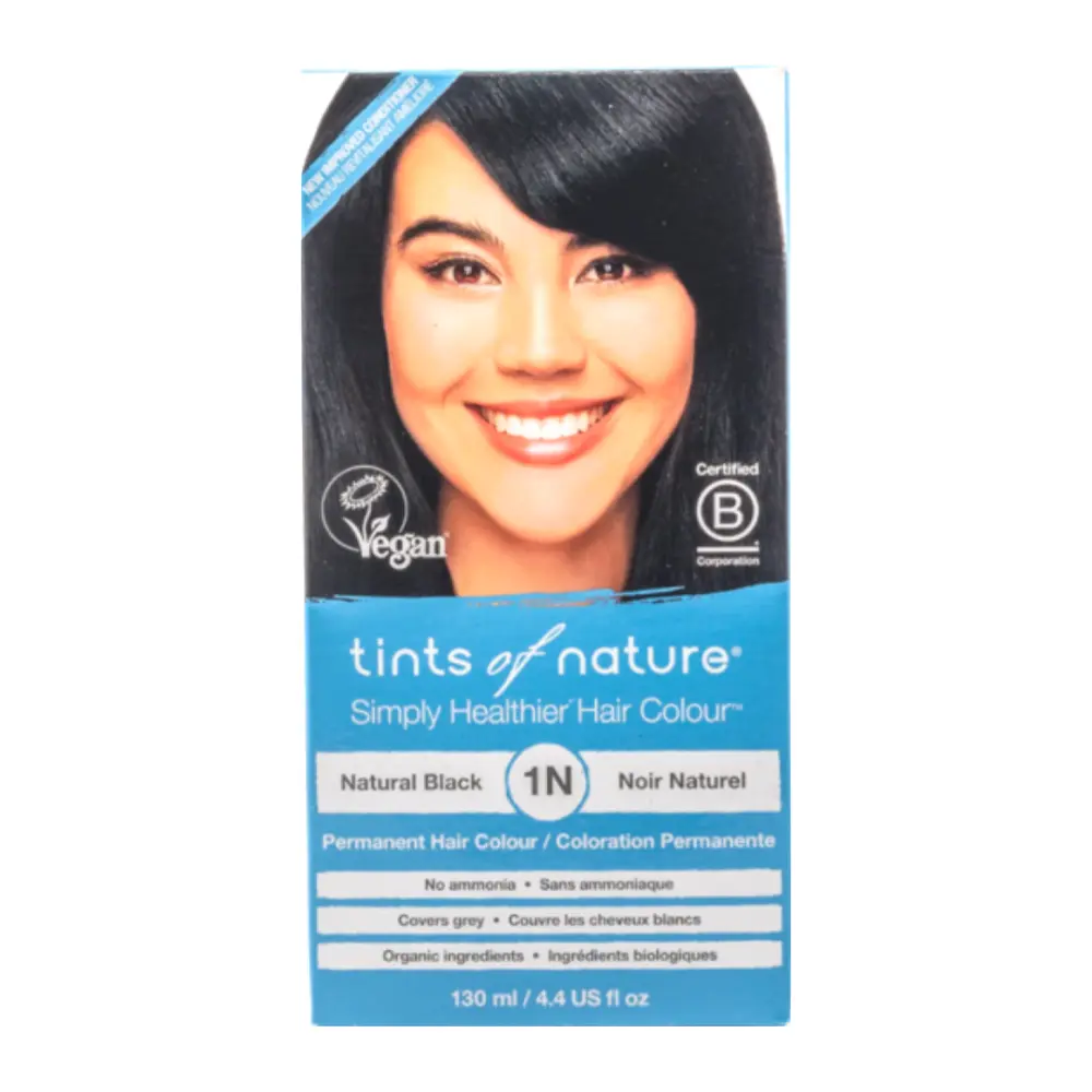 Thuốc Nhuộm Tóc Thiên Nhiên Màu Đen Tự Nhiên, Simply Healthier Hair Colour, Natural Black 1N, 4.4 fl oz (130ml) - TINTS OF NATURE
