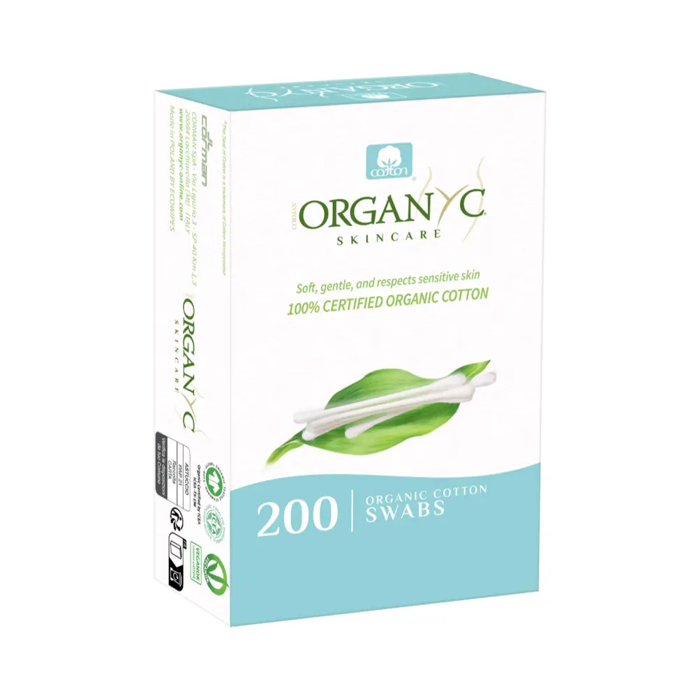 Bông Ngoáy Tai Hữu Cơ, Organic Cotton Swabs, 200 Cái - ORGANYC