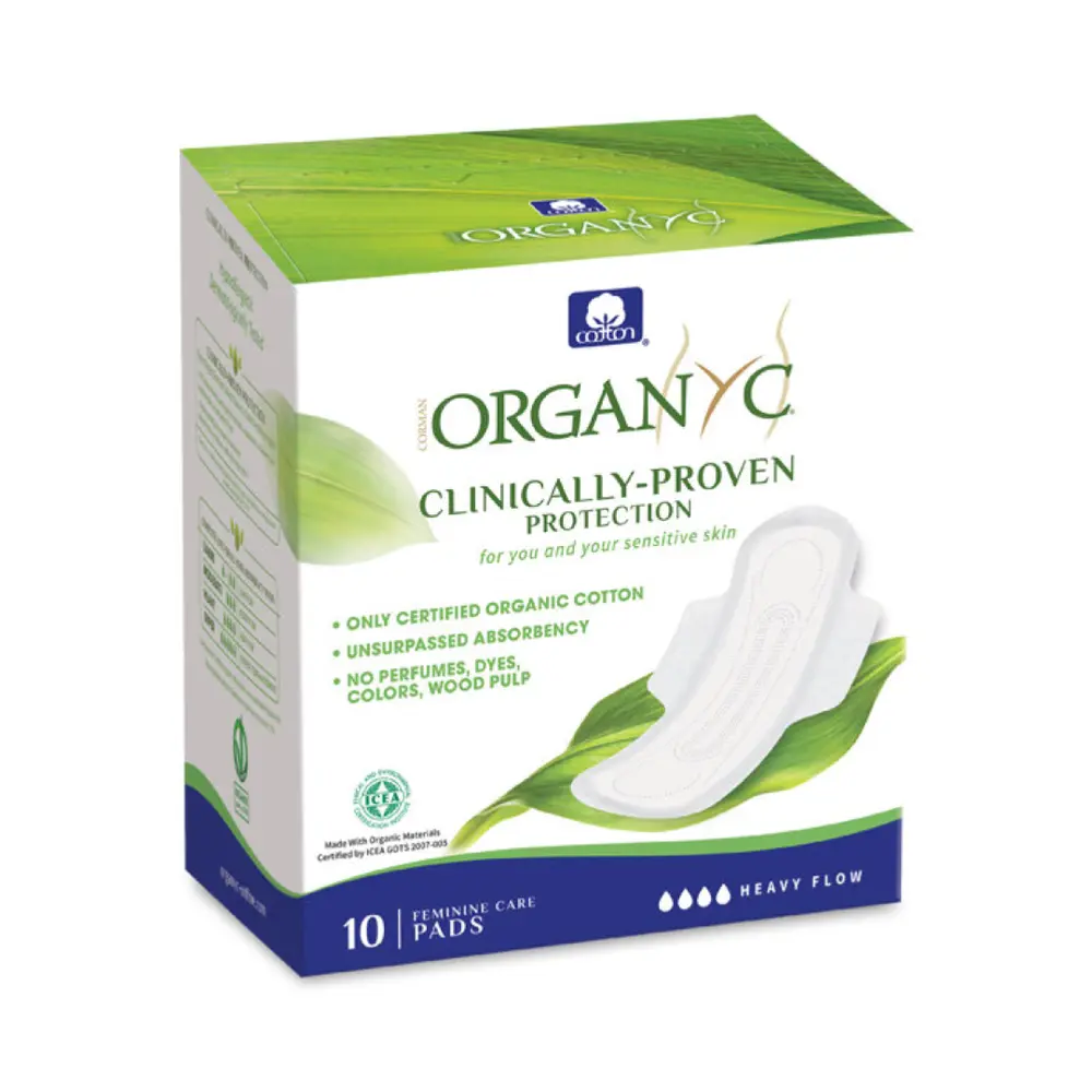 Băng Vệ Sinh Hữu Cơ, Organic Feminine Care Pads, Heavy Flow, 10 Miếng - ORGANYC
