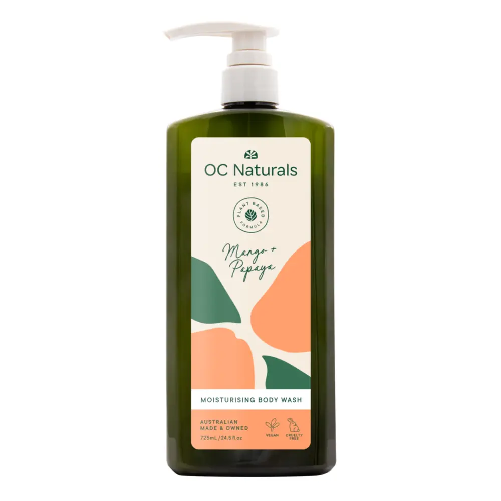 Sữa Tắm Dưỡng Ẩm Xoài & Đu Đủ, Moisturising Body Wash, Mango & Papaya, 24.5 fl oz (725ml) - OC NATURALS