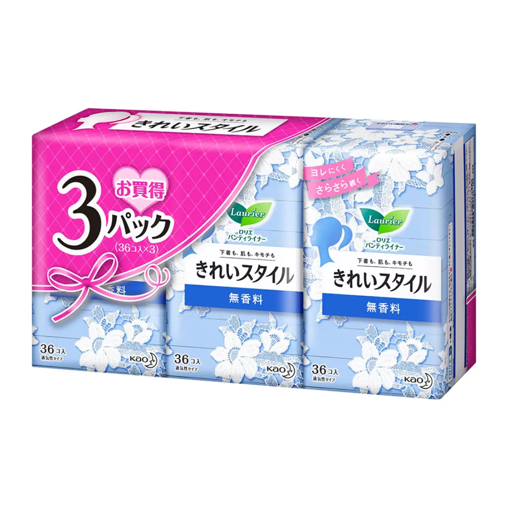 Băng Vệ Sinh Hằng Ngày Không Mùi, Daily Panty Liners, 3 Gói, 108 Miếng - LAURIER