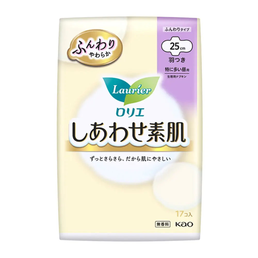 Băng Vệ Sinh Không Mùi Có Cánh, Happy Skin Sanitary Pads, Day, 17 Miếng (25cm) - LAURIER