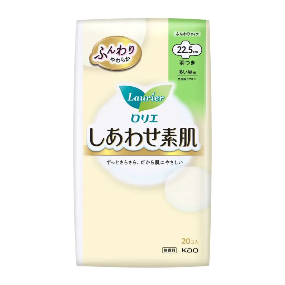 Băng Vệ Sinh Không Mùi Có Cánh, Happy Skin Sanitary Pads, Day, 20 Miếng (22.5cm) - LAURIER