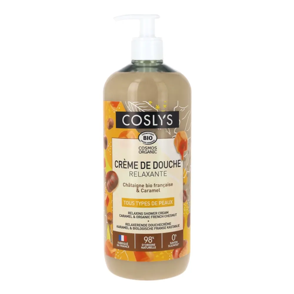 Sữa Tắm Thư Giãn Hương Caramen & Hạt Dẻ Hữu Cơ, Relaxing Shower Cream, Caramel & Organic Chestnut (1L) - COSLYS