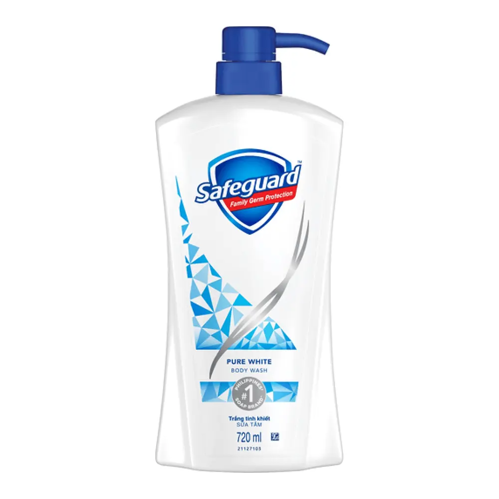 Sữa Tắm Trắng Tinh Khiết, 2 in 1 Body Wash, Pure White (720ml) - SAFEGUARD