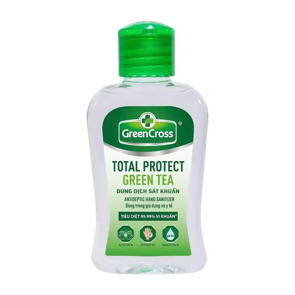 Dung Dịch Rửa Tay Khô Sát Khuẩn Hương Trà Xanh, Antiseptic Hand Sanitizer, Total Protect Green Tea (100ml) - GREEN CROSS