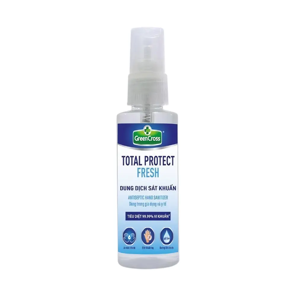 Dung Dịch Sát Khuẩn Tay Hương Tự Nhiên, Antiseptic Hand Sanitizer Spray, Total Protect Fresh (70ml) - GREEN CROSS