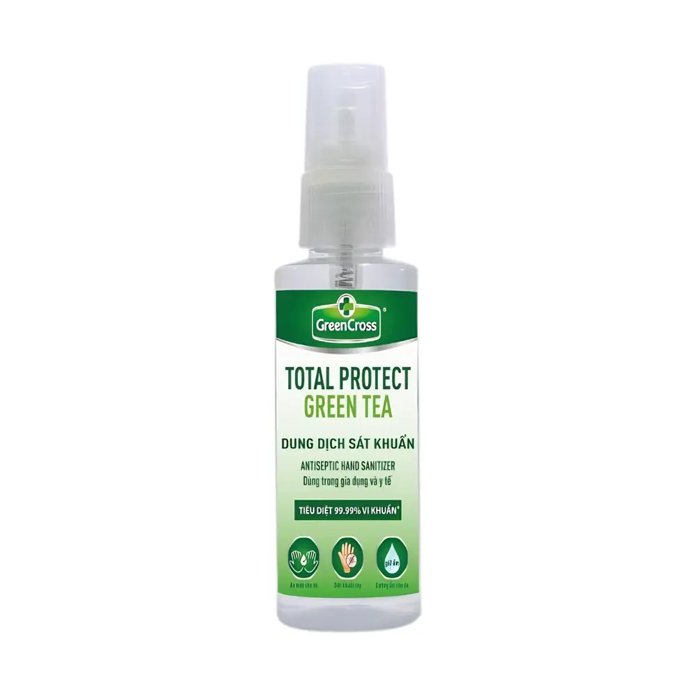 Dung Dịch Sát Khuẩn Tay Hương Trà Xanh, Antiseptic Hand Sanitizer Spray, Total Protect Green Tea (70ml) - GREEN CROSS