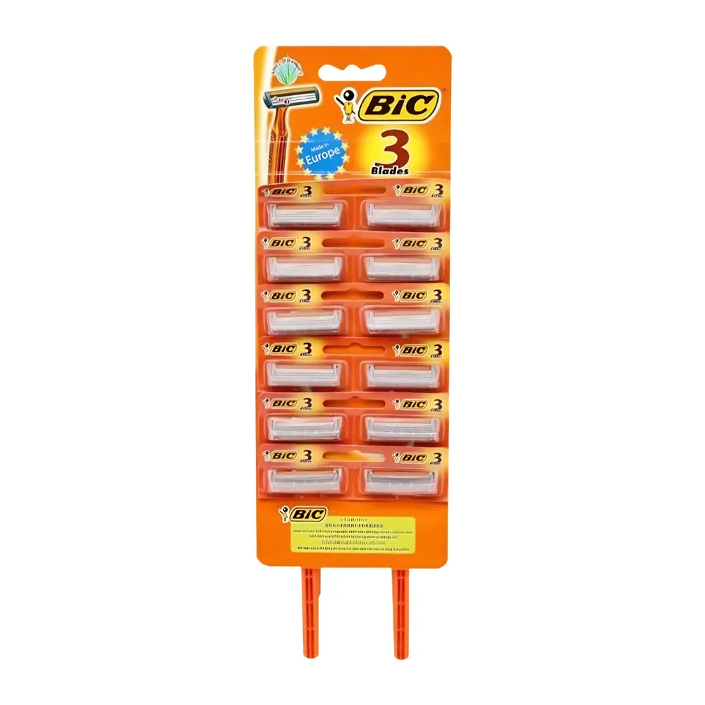 Dao Cạo Râu 3 Lưỡi, Disposable Men`s 3-Blade Razor, 12 Cái - BIC