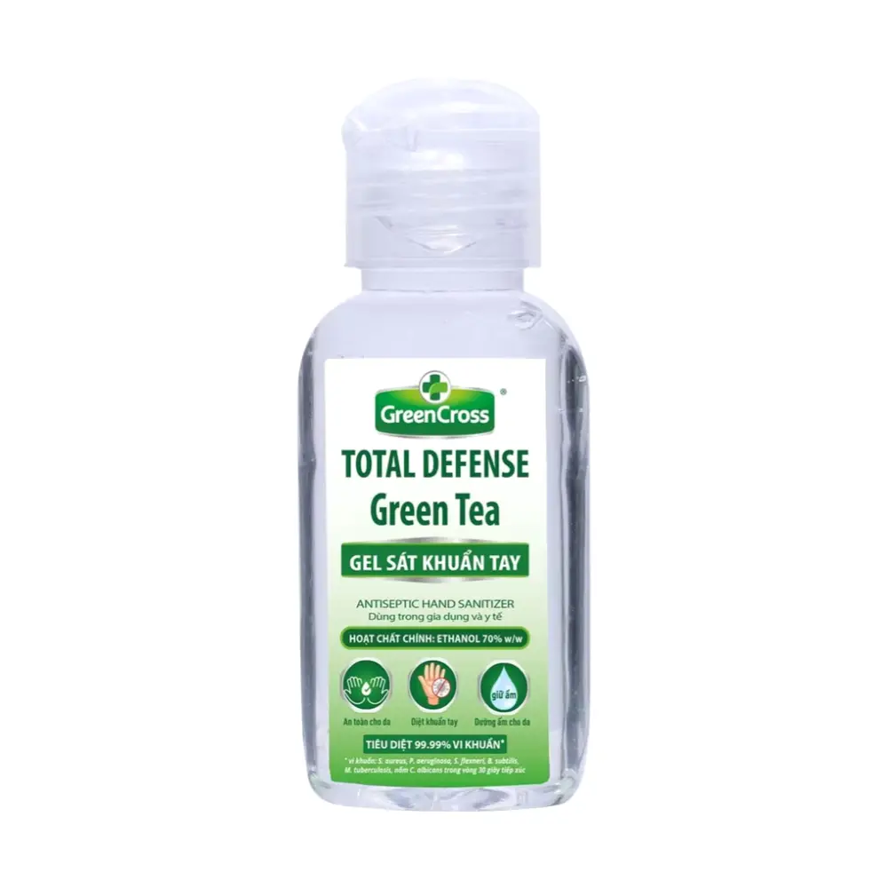 Gel Sát Khuẩn Tay Hương Trà Xanh, Antiseptic Hand Sanitizer, Total Defense Green Tea (60ml) - GREEN CROSS