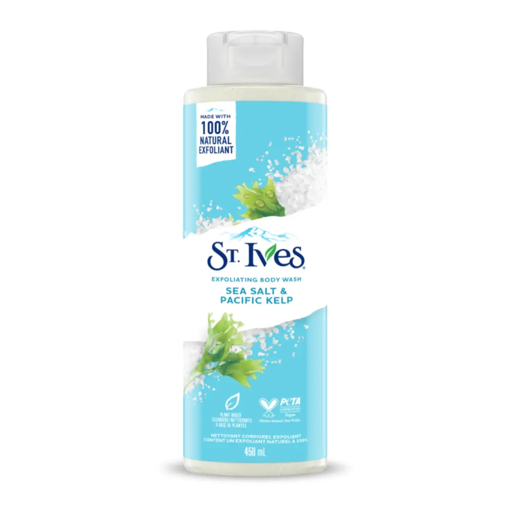 Sữa Tắm Tẩy Tế Bào Da Chết Muối Biển & Tảo Bẹ, Exfoliating Body Wash, Sea Salt & Pacific Kelp (450ml) - ST. IVES