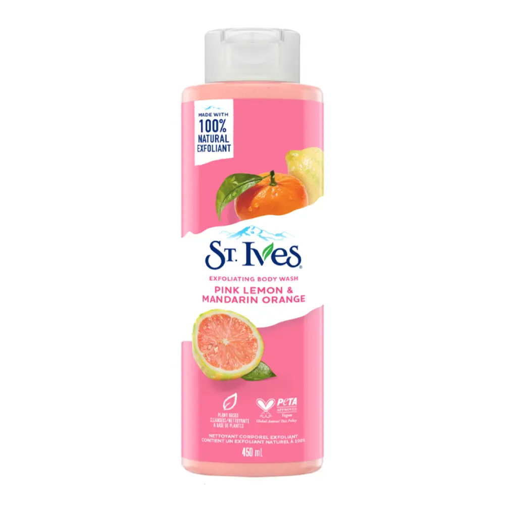 Sữa Tắm Tẩy Tế Bào Da Chết Chanh Hồng & Cam Hồng, Exfoliating Body Wash, Pink Lemon & Mandarin Orange (450ml) - ST. IVES