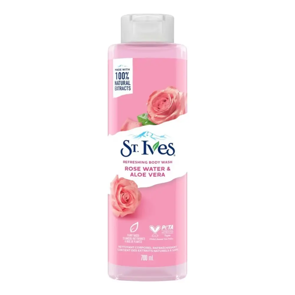 Sữa Tắm Hoa Hồng & Lô Hội, Refreshing Body Wash, Rose Water & Aloe Vera (700ml) - ST. IVES