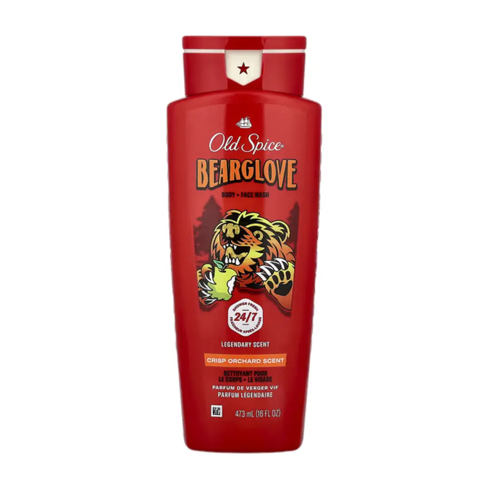 Sữa Tắm & Sữa Rửa Mặt Nước Hoa Bearglove Bản Lĩnh, Body & Face Wash, Crisp Orchard Scent, 16 fl oz (473ml) - OLD SPICE