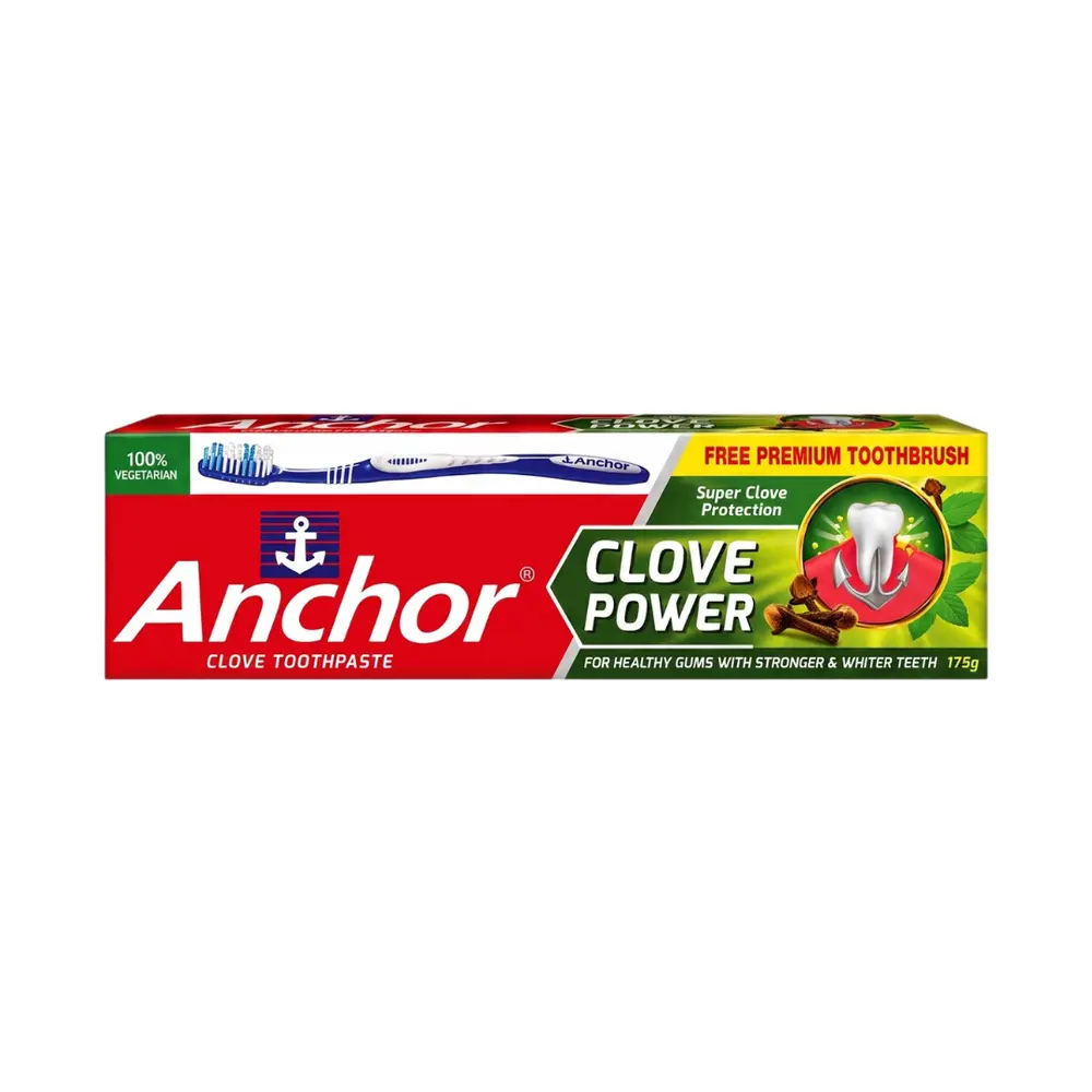 Kem Đánh Răng Chiết Xuất Dầu Đinh Hương Kèm Bàn Chải, Super Clove Protection Toothpaste, Clove Power, Toothbrush Included (175g) - ANCHOR