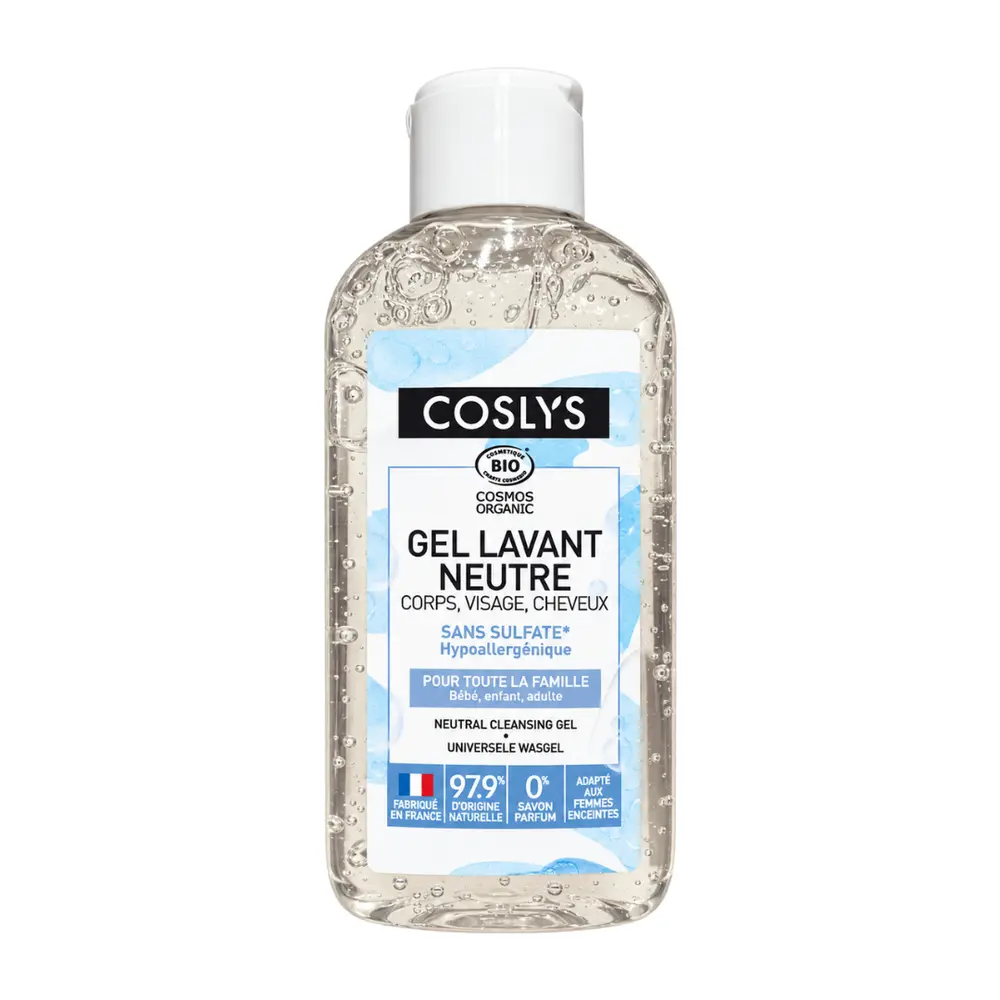 Sữa Tắm Dạng Gel Hữu Cơ Cho Da Nhạy Cảm, Neutral Cleansing Gel, 2.53 fl oz (75ml) - COSLYS