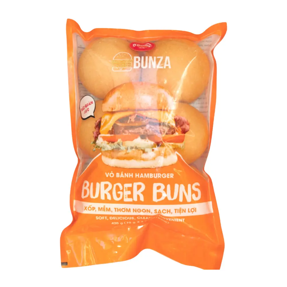 Vỏ Bánh Hamburger Đông Lạnh, Frozen Burger Buns, 6 Cái (420g) - O'SMILES