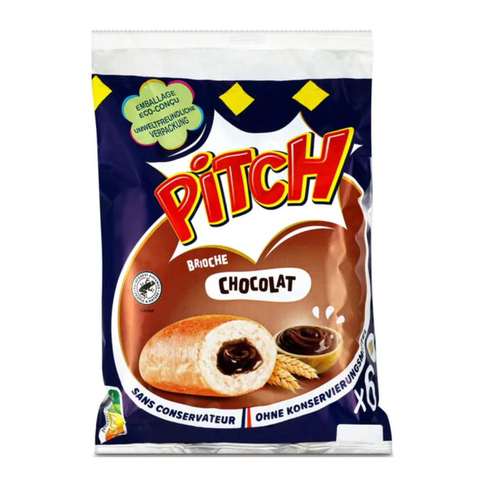 Bánh Mì Ngọt Nhân Socola, Pitch, Brioche Chocolat, 6 Cái (225g) - BRIOCHE PASQUIER