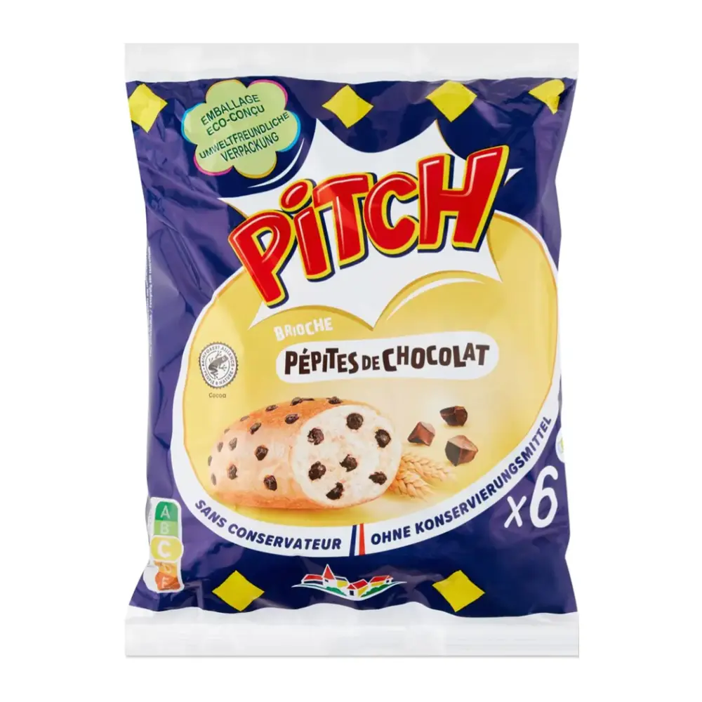 Bánh Mì Ngọt Hạt Socola, Brioche Pépites de Chocolat, 6 Cái (225g) - BRIOCHE PASQUIER