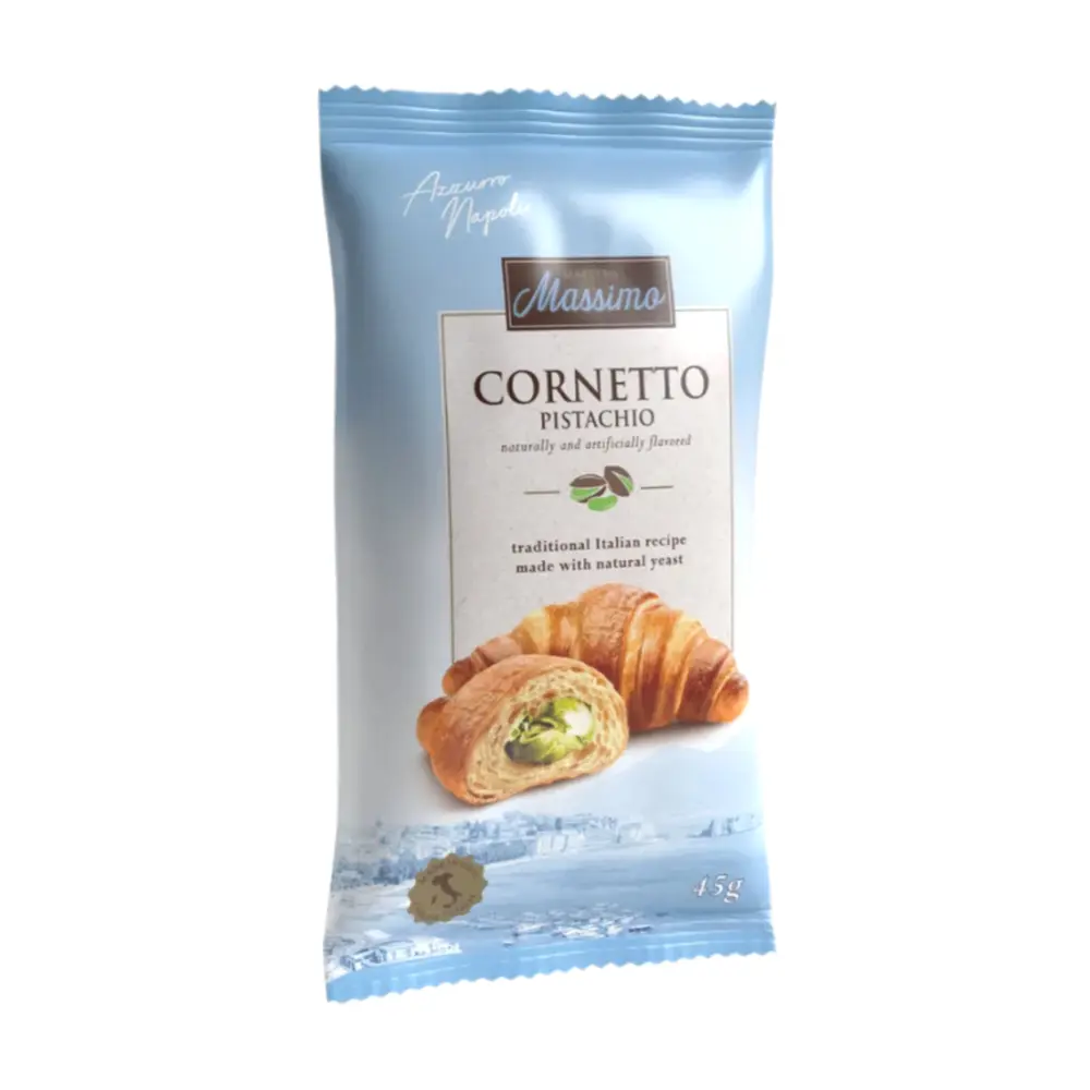 Bánh Croissant Sừng Trâu Nhân Kem Hạt Dẻ, Cornetto Pistachio (45g) - MAESTRO MASSIMO