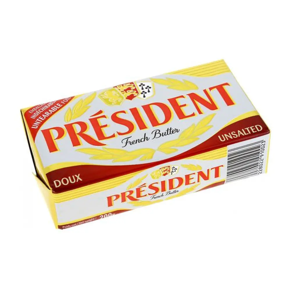 Bơ Nhạt, French Butter, Doux Unsalted, 82% Fat (200g) - PRESIDENT