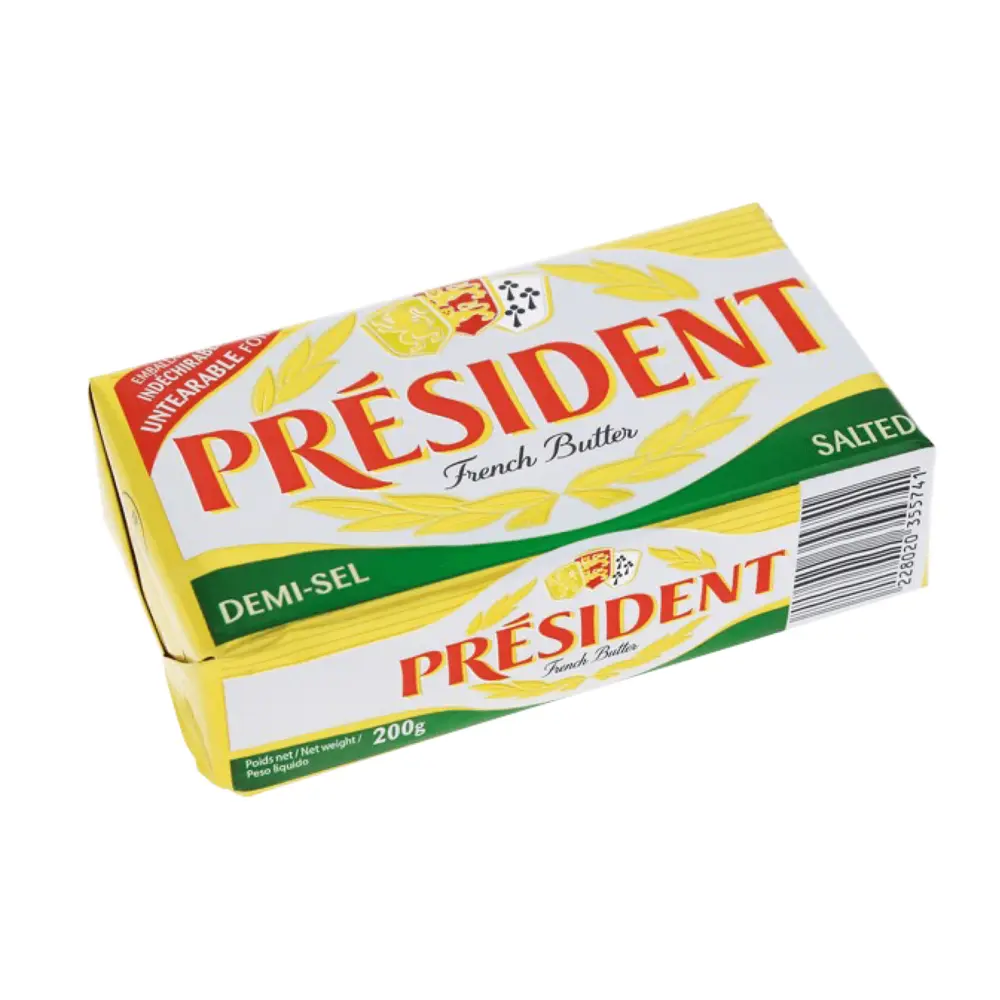 Bơ Mặn, French Butter, Demi-Sel Salted (200g) - PRESIDENT