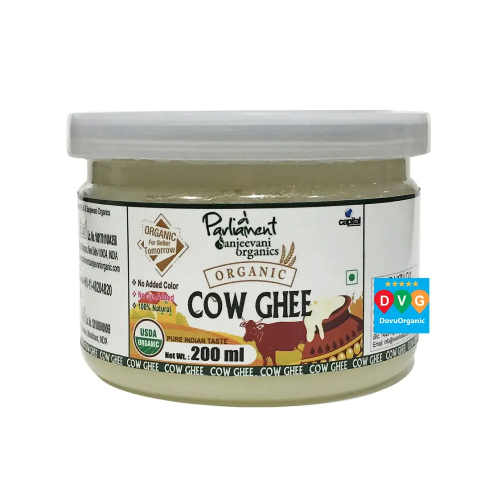 Bơ Ghee Hữu Cơ, Organic Cow Ghee (200ml) - PARLIAMENT SANJEEVANI ORGANICS