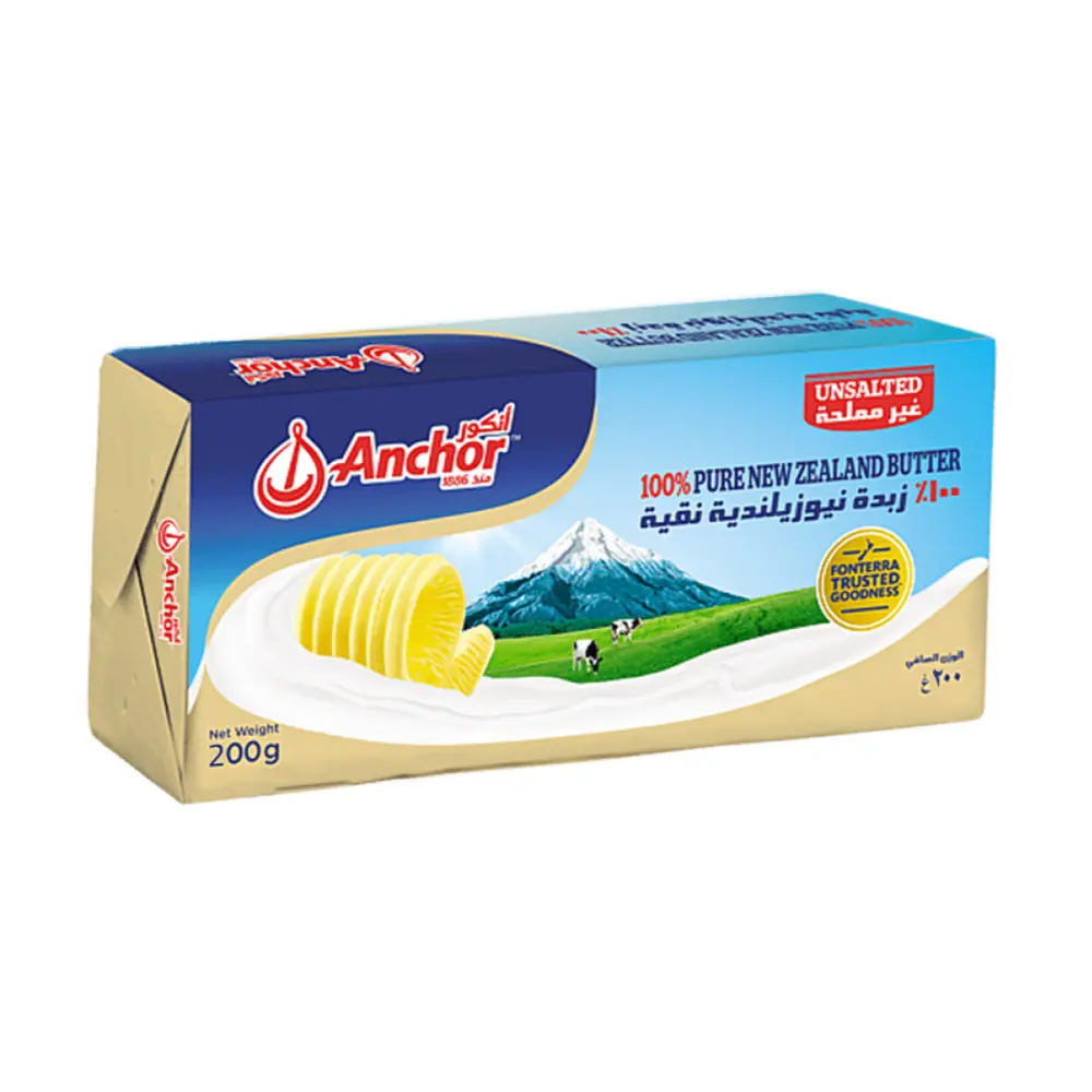 Bơ Lạt, Unsalted Pure New Zealand Butter (200g) - ANCHOR