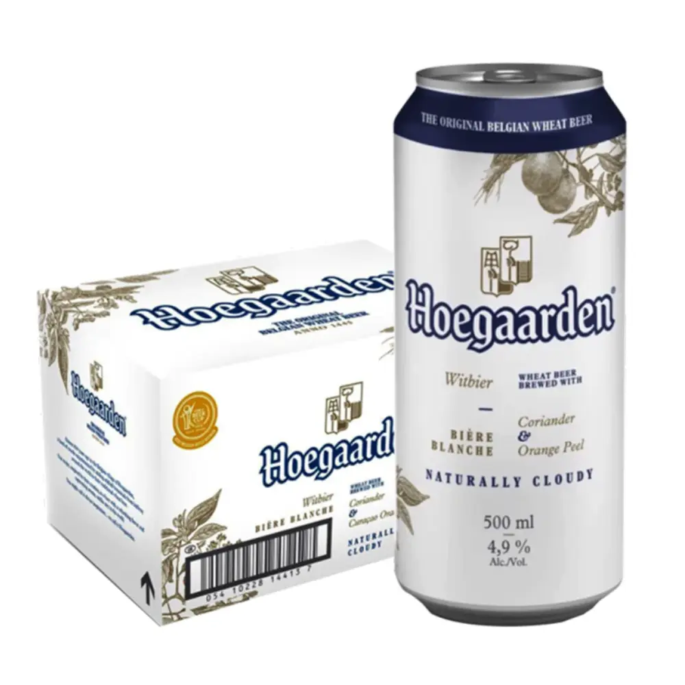 Bia Hoegaarden Rau Mùi & Vỏ Cam, Biere Blanche, Wheat Beer Brewed with Coriander & Orange Peel, 4.9% (500ml) - HOEGAARDEN