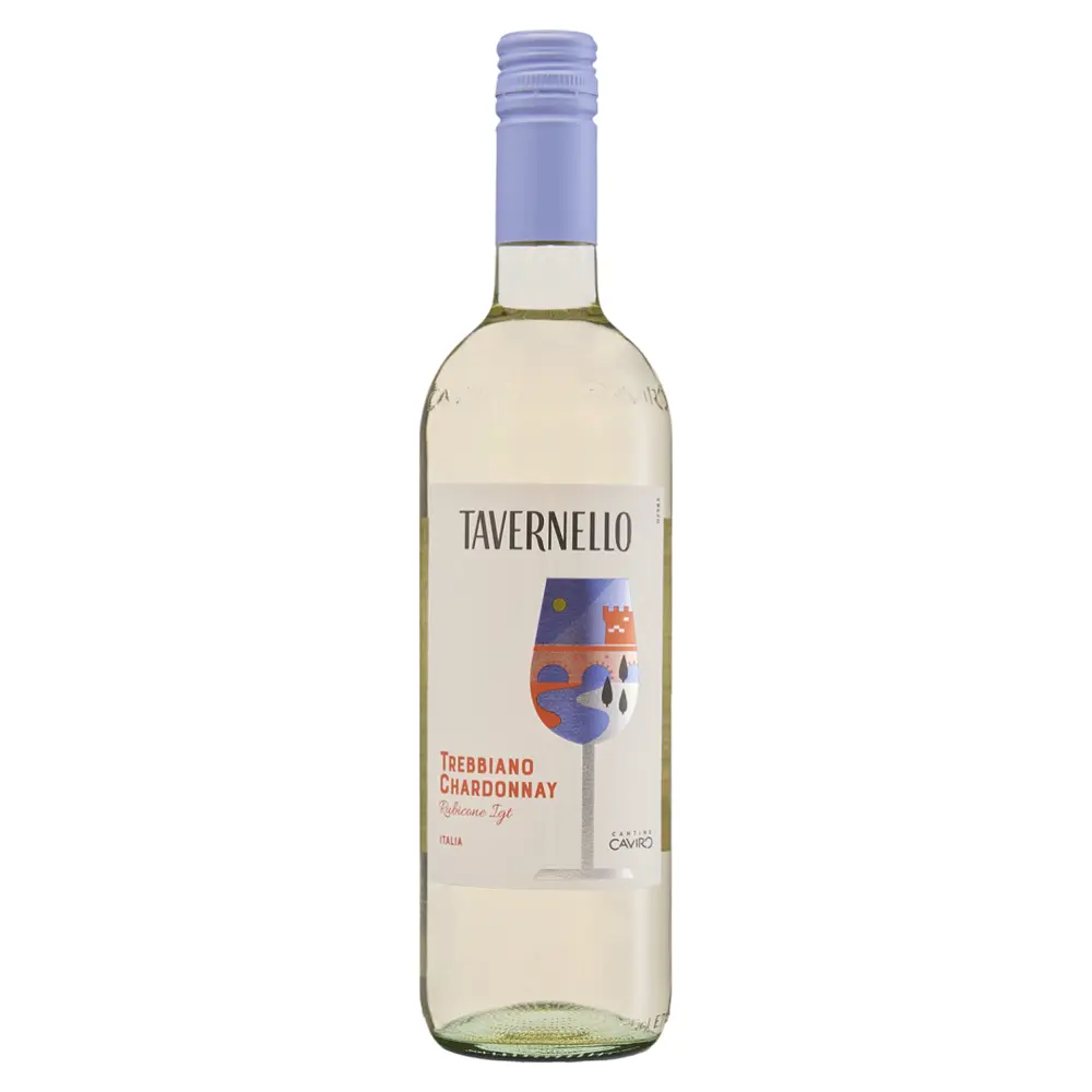 Rượu Vang Trắng, Trebbiano Chardonnay Rubicone 2022, 12% (750ml) - TAVERNELLO