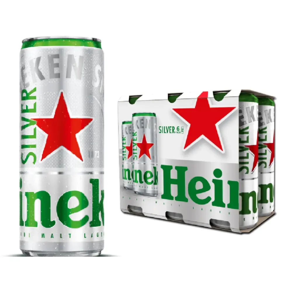 Bia Heineken Bạc, Silver, Pure Malt Lager Beer, 4% (330ml) - HEINEKEN