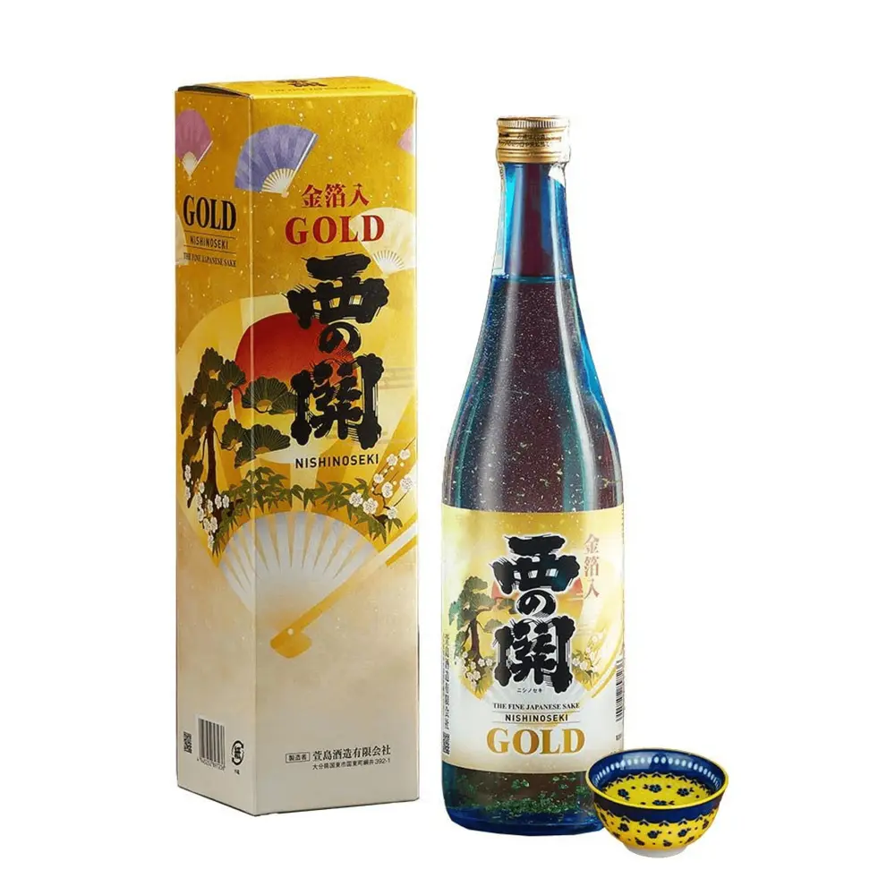 Rượu Sake Vẩy Vàng Nhật Bản, Japanese Refined Sake, Special Gold, 15% (720ml) - NISHINOSEKI